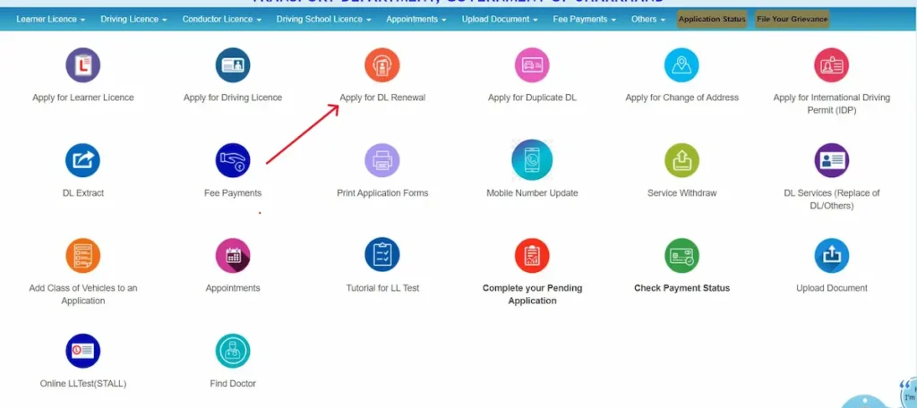 Apply for DL Renewal'
