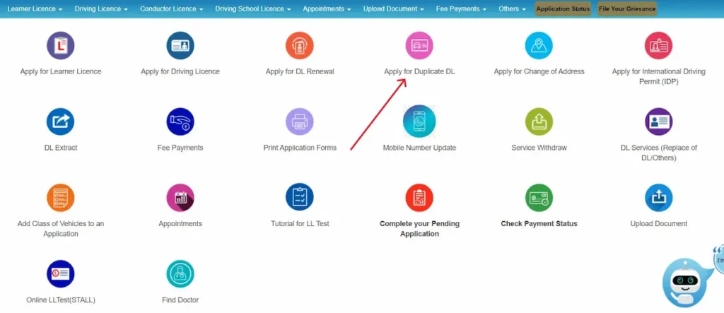 Apply for Duplicate DL